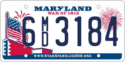 MD license plate 6MD3184