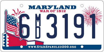 MD license plate 6MD3191