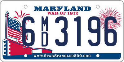 MD license plate 6MD3196