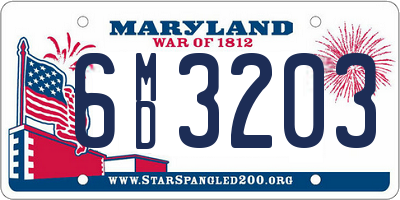 MD license plate 6MD3203