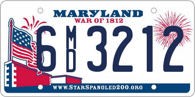 MD license plate 6MD3212