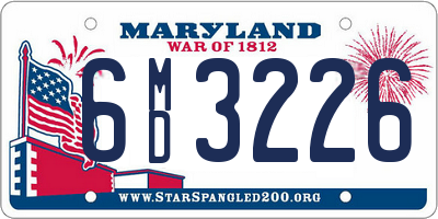 MD license plate 6MD3226