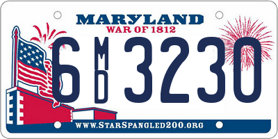 MD license plate 6MD3230