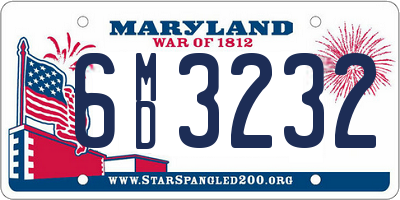 MD license plate 6MD3232