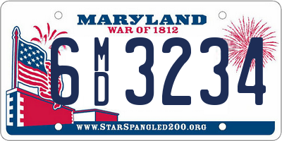 MD license plate 6MD3234