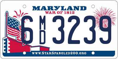 MD license plate 6MD3239