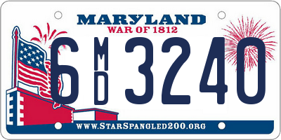 MD license plate 6MD3240