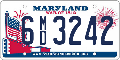 MD license plate 6MD3242