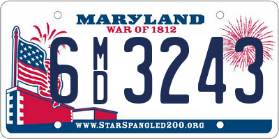 MD license plate 6MD3243