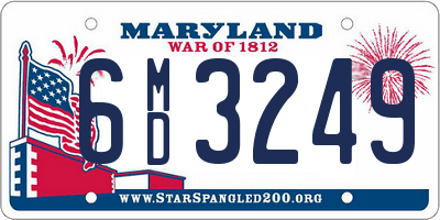 MD license plate 6MD3249