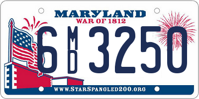 MD license plate 6MD3250