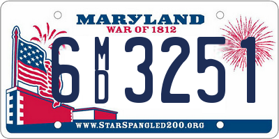 MD license plate 6MD3251