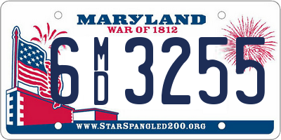 MD license plate 6MD3255