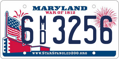 MD license plate 6MD3256