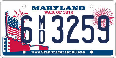 MD license plate 6MD3259