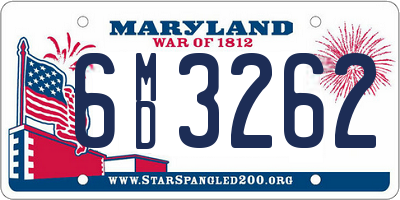 MD license plate 6MD3262