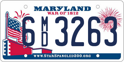 MD license plate 6MD3263