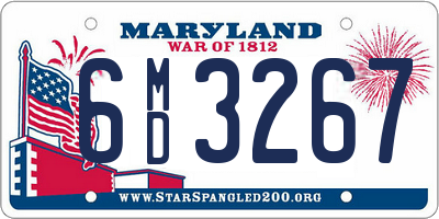 MD license plate 6MD3267