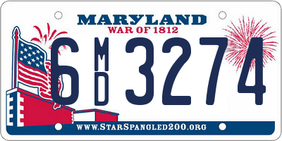 MD license plate 6MD3274