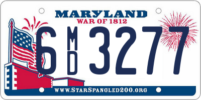 MD license plate 6MD3277