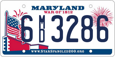 MD license plate 6MD3286