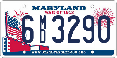 MD license plate 6MD3290