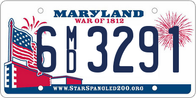 MD license plate 6MD3291