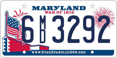 MD license plate 6MD3292