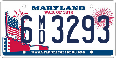 MD license plate 6MD3293