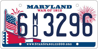 MD license plate 6MD3296