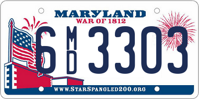 MD license plate 6MD3303