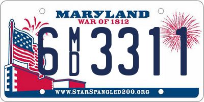 MD license plate 6MD3311