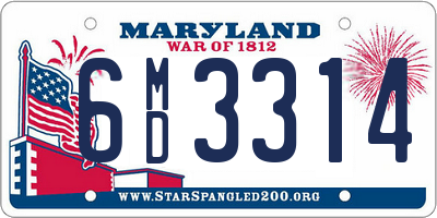 MD license plate 6MD3314