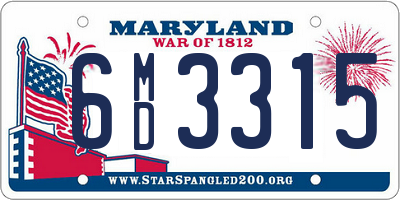 MD license plate 6MD3315