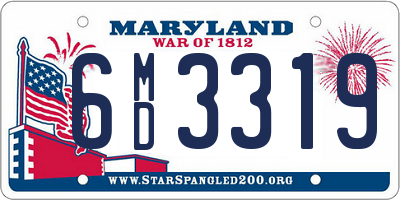 MD license plate 6MD3319