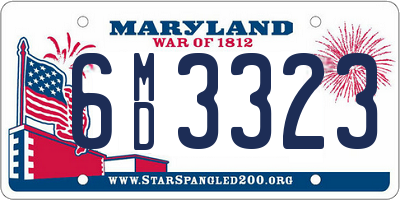 MD license plate 6MD3323