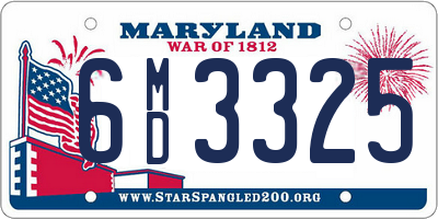 MD license plate 6MD3325