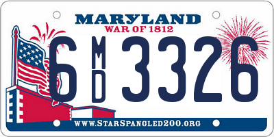 MD license plate 6MD3326