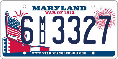 MD license plate 6MD3327