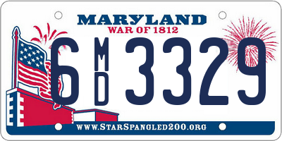 MD license plate 6MD3329