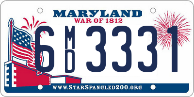 MD license plate 6MD3331