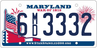 MD license plate 6MD3332