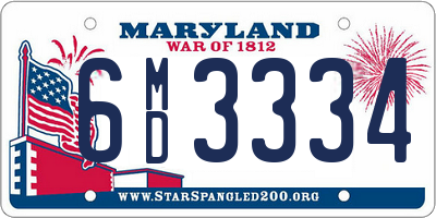 MD license plate 6MD3334