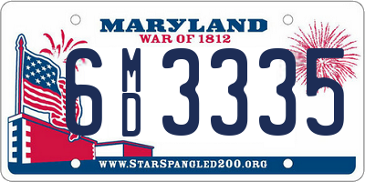 MD license plate 6MD3335