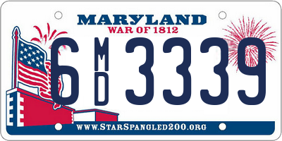 MD license plate 6MD3339