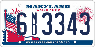 MD license plate 6MD3343