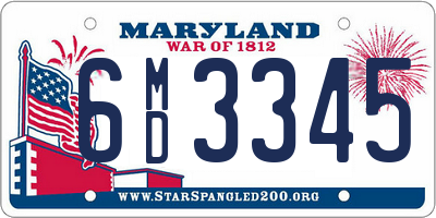 MD license plate 6MD3345