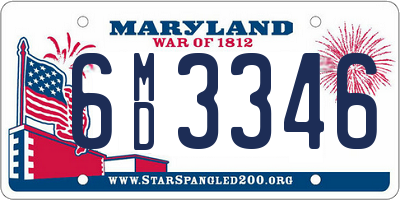 MD license plate 6MD3346