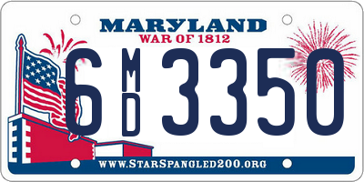 MD license plate 6MD3350