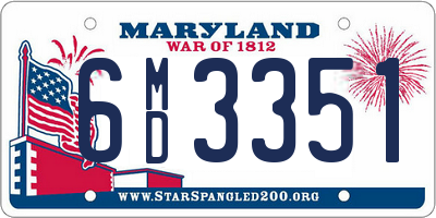 MD license plate 6MD3351